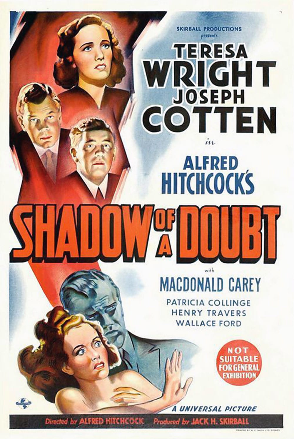 Poster for the movie "Shadow of a Doubt"