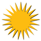Roj (Sun) The 21-rayed Kurdish Sun.
