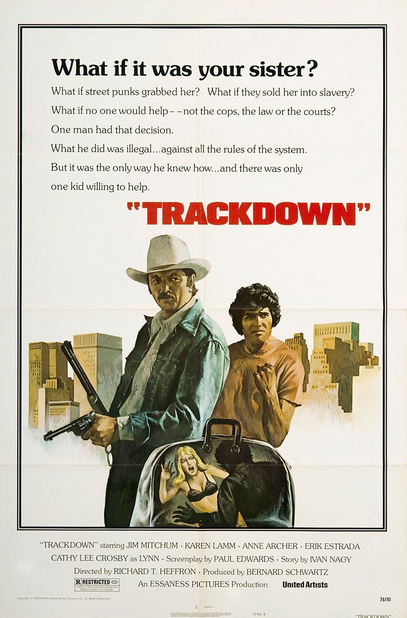 Poster for the movie "Trackdown"
